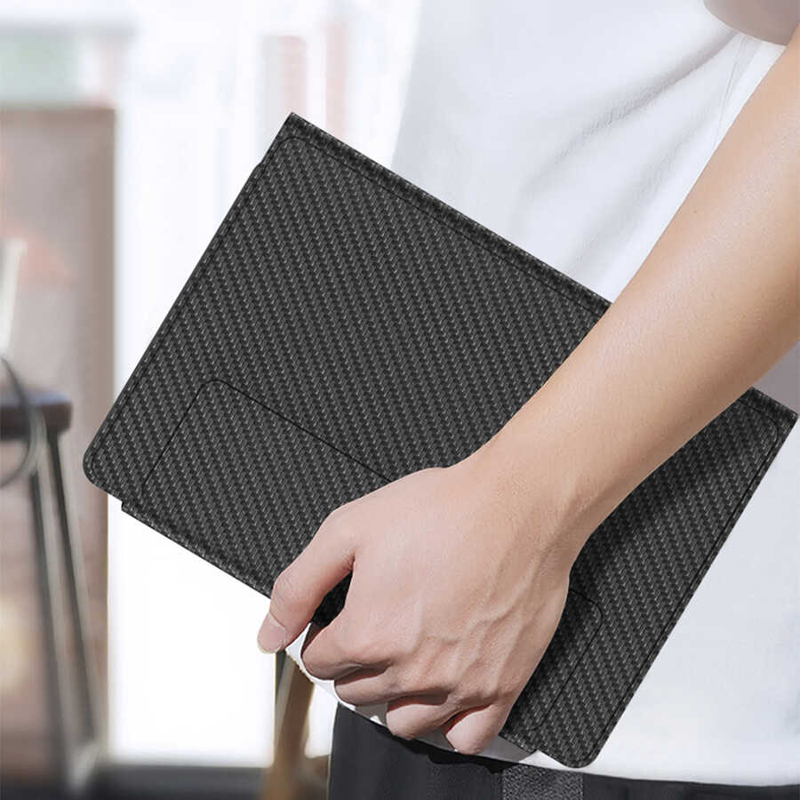 Galaxy Z Fold 3 Kılıf Standlı Bluetooth Klavyeli Zore Kıpta Keyboard Set Kılıf Siyah