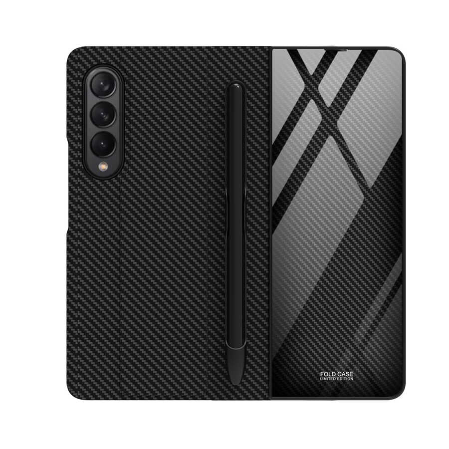 Galaxy Z Fold 3 Kılıf Zore Kalem Bölmeli Droga Kılıf Siyah