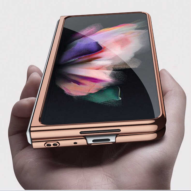 Galaxy Z Fold 3 Kılıf Zore Kıpta Kapak Renksiz