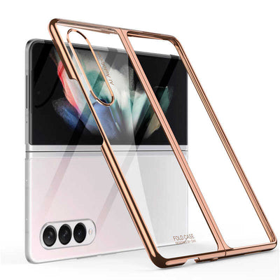 Galaxy Z Fold 3 Kılıf Zore Kıpta Kapak Rose Gold