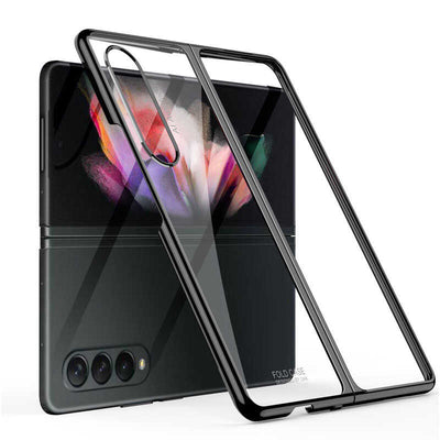 Galaxy Z Fold 3 Kılıf Zore Kıpta Kapak Siyah