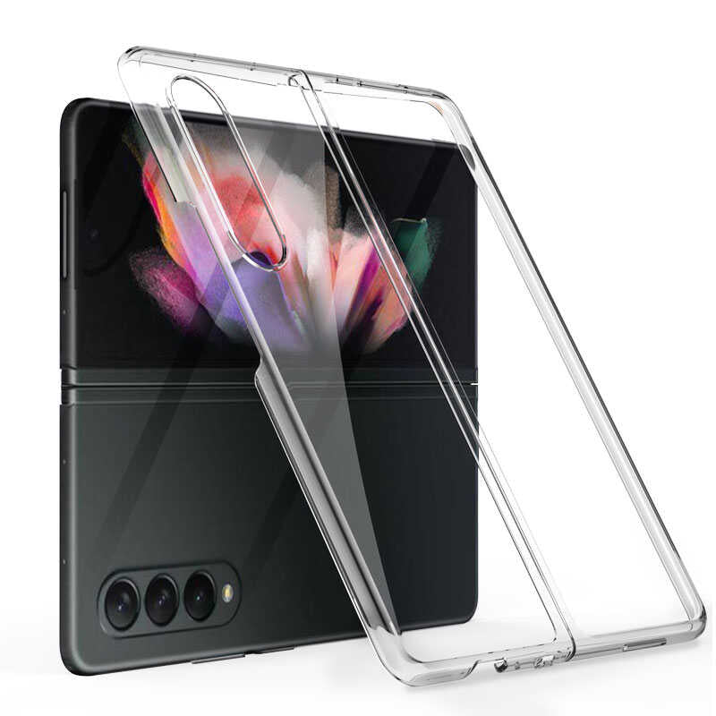Galaxy Z Fold 3 Kılıf Zore Kıpta Kapak Renksiz