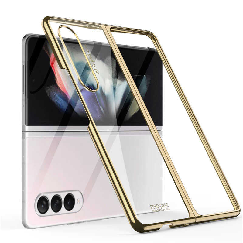 Galaxy Z Fold 3 Kılıf Zore Kıpta Kapak Gold