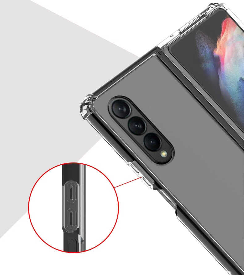 Galaxy Z Fold 3 Kılıf Zore Nitro Anti Shock Silikon Renksiz