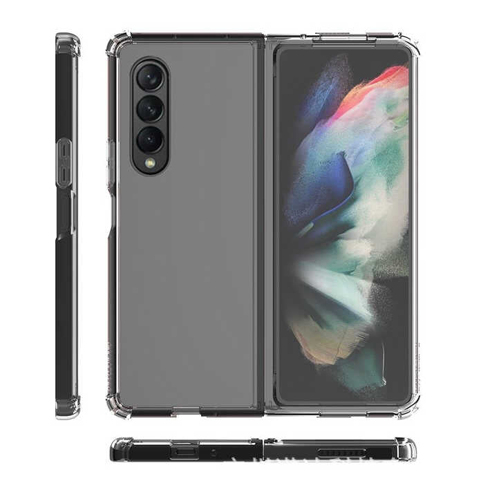 Galaxy Z Fold 3 Kılıf Zore Nitro Anti Shock Silikon Renksiz