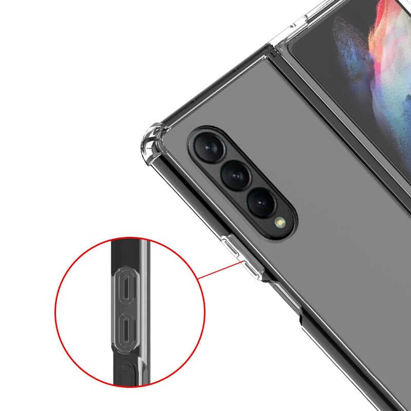 Galaxy Z Fold 3 Kılıf Zore Nitro Anti Shock Silikon Renksiz