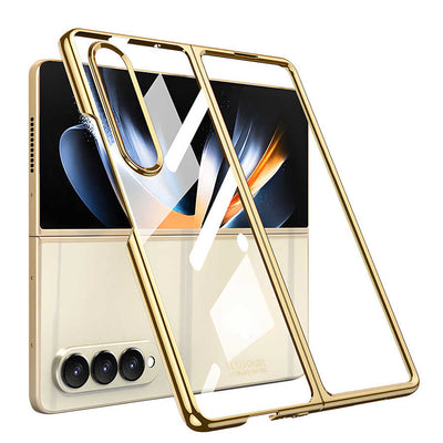 Galaxy Z Fold 4 Kılıf Zore Full Camlı Kıpta Kapak Renksiz