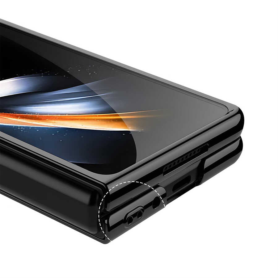 Galaxy Z Fold 4 Kılıf Zore Full Camlı Kıpta Kapak Renksiz
