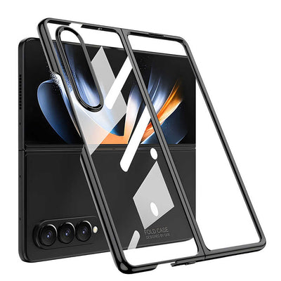 Galaxy Z Fold 4 Kılıf Zore Full Camlı Kıpta Kapak Siyah