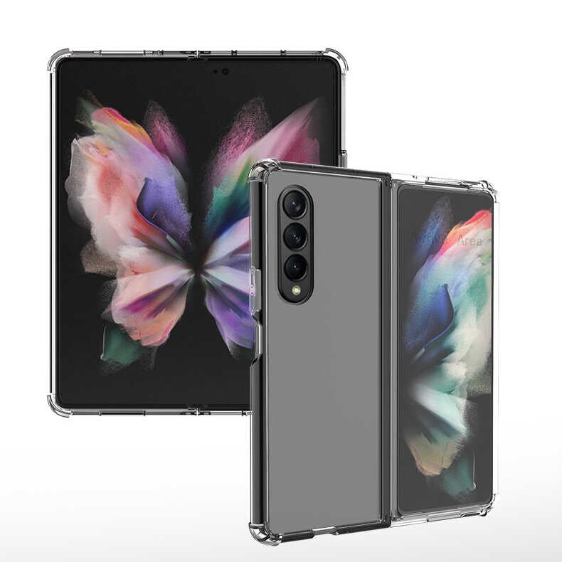 Galaxy Z Fold 4 Kılıf Zore Nitro Anti Shock Silikon Renksiz