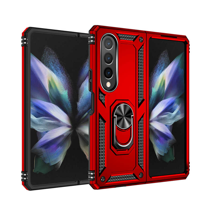 Galaxy Z Fold 4 Kılıf Zore Vega Kapak Kırmızı