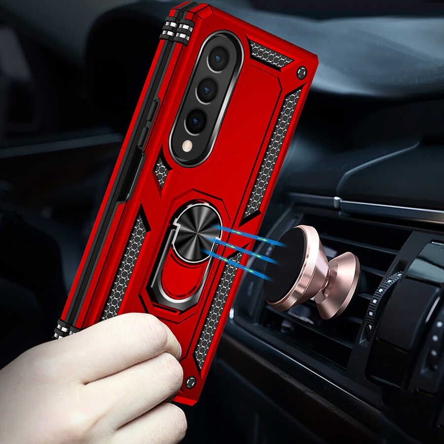 Galaxy Z Fold 4 Kılıf Zore Vega Kapak Kırmızı