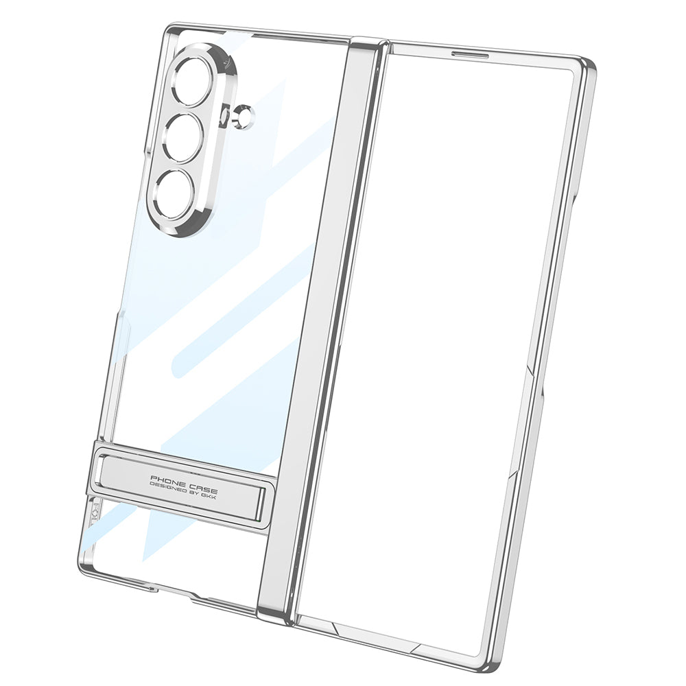 Galaxy Z Fold 7 Kılıf Kamera Korumalı Şeffaf Tasarımlı Zore Lego Standlı Kapak Gold