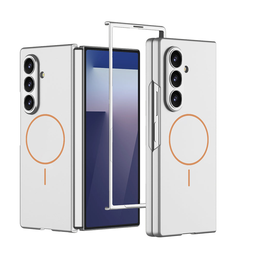 Galaxy Z Fold 7 Kılıf Wireless Şarj Özellikli Zore Kıpta M-safe Kapak Lacivert