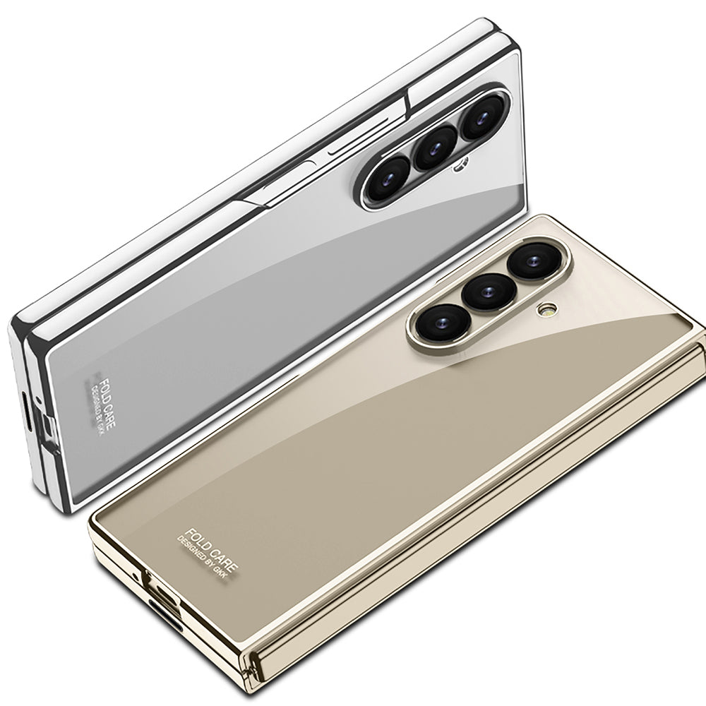 Galaxy Z Fold 7 Kılıf Zore Full Camlı Kıpta Kapak Gümüş