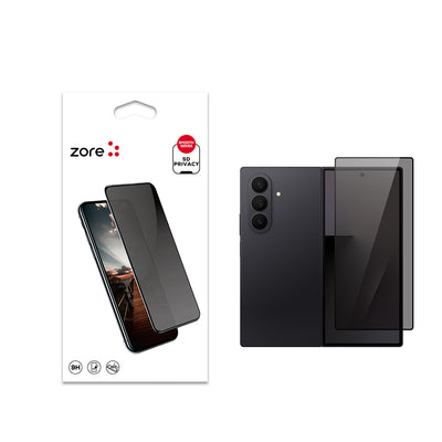Galaxy Z Fold 7 Zore New 5D Privacy Temperli Ekran Koruyucu Siyah
