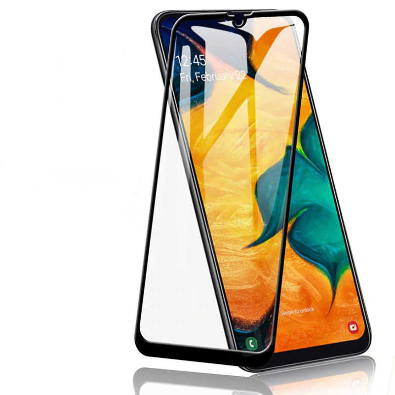 Galaxy M30S Zore Kenarları Kırılmaya Dayanıklı Cam Ekran Koruyucu Siyah