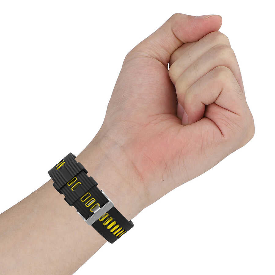 Gear S2 KRD-55 Silikon Kordon Siyah-Mavi