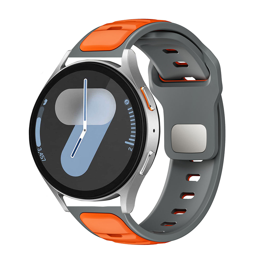 Gear S3 Zore KRD-135 22mm Silikon Kordon Strap Kayış Gri-Turuncu