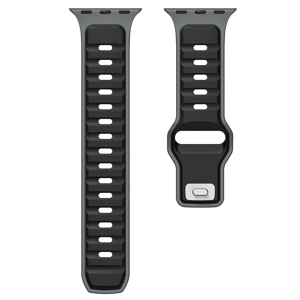 Gear S3 Zore KRD-135 22mm Silikon Kordon Strap Kayış Gri-Siyah