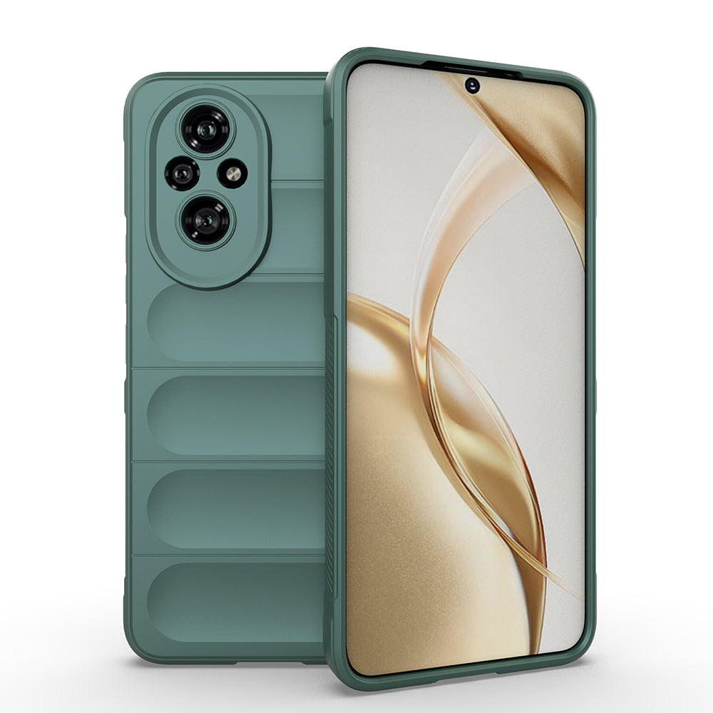 Honor 200 Kılıf Esnek TPU Oyuklu Arka Yüzey Tasarımlı Zore Etnik Silikon Kapak Koyu Yeşil