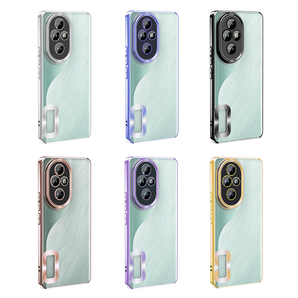 Honor 200 Kılıf Kamera Korumalı Logo Gösteren Zore Omega Kapak Gümüş