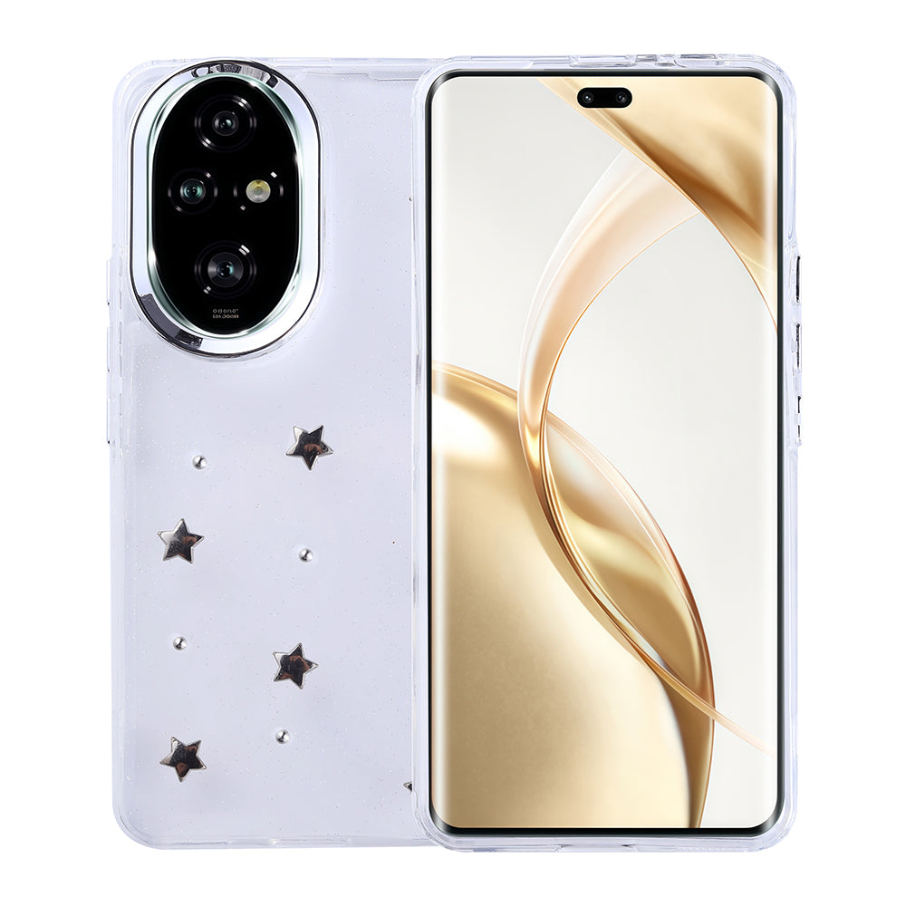 Honor 200 Pro Kılıf Airbag Tasarımlı Simli Şeffaf Zore Kutup Kapak