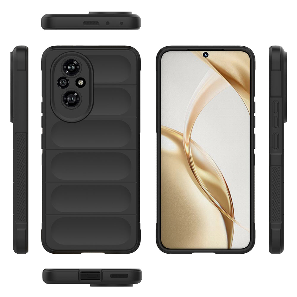 Honor 200 Pro Kılıf Esnek TPU Oyuklu Arka Yüzey Tasarımlı Zore Etnik Silikon Kapak Lacivert