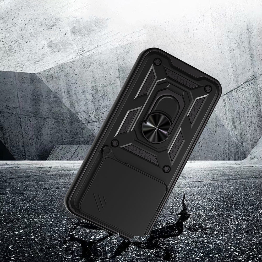 Honor 400 Kılıf Magnetik Standlı Kamera Korumalı Zore Sürgülü Vega Kapak Mavi