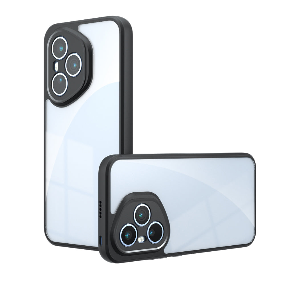 Honor 400 Pro Kılıf Kamera Korumalı Şeffaf Arka Yüzey Zore New Roll Kapak Siyah