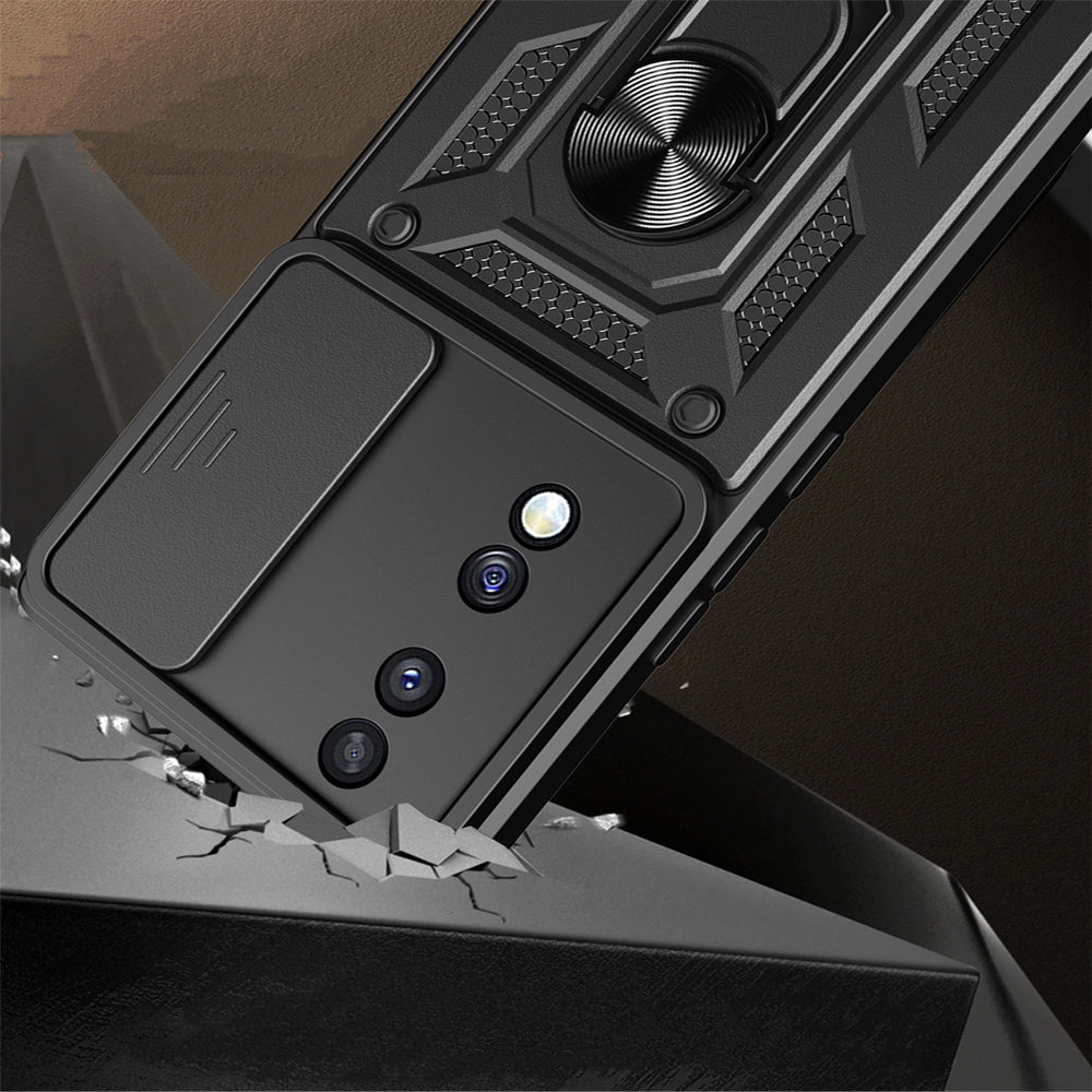 Honor 70 Kılıf Magnetik Standlı Kamera Korumalı Zore Sürgülü Vega Kapak Mavi