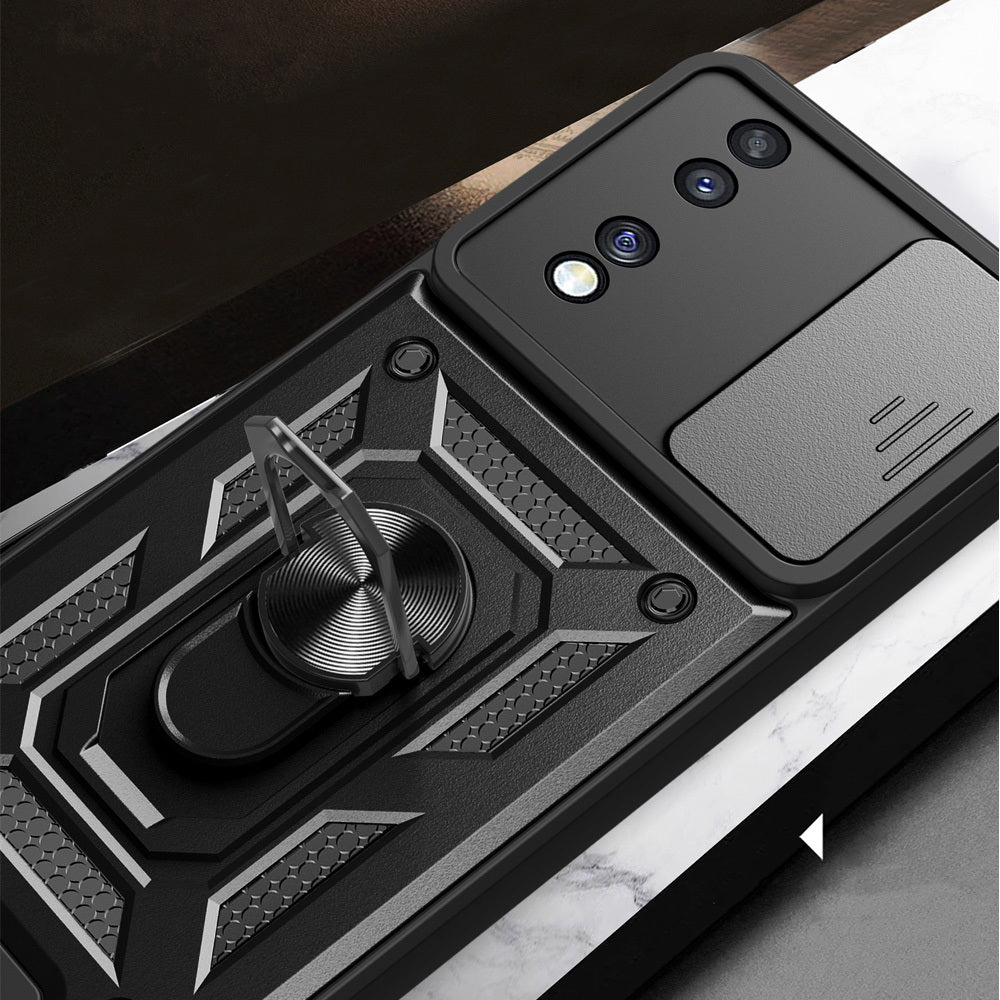 Honor 70 Kılıf Magnetik Standlı Kamera Korumalı Zore Sürgülü Vega Kapak Mavi