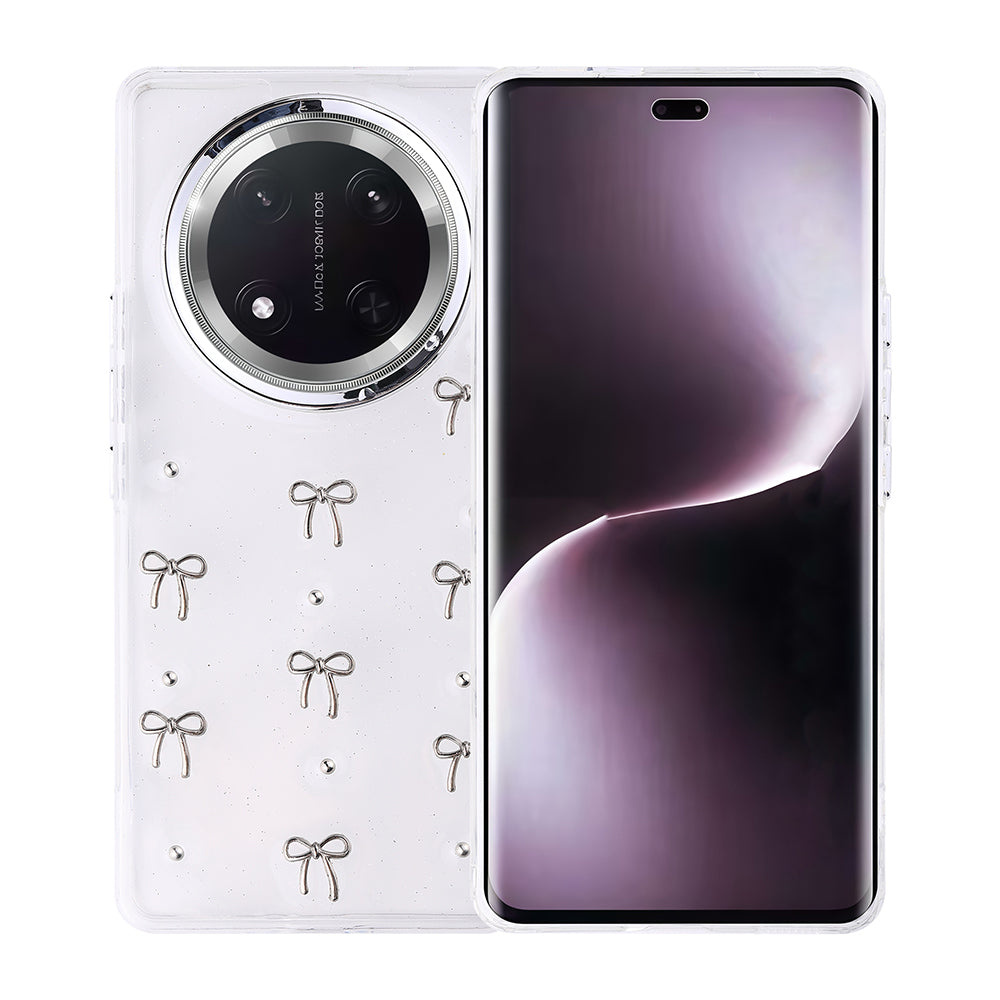 Honor Magic 7 Lite Kılıf Airbag Tasarımlı Simli Şeffaf Zore Kutup Kapak Fiyonk