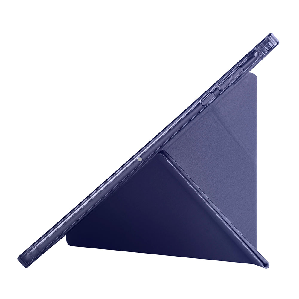 Honor Pad X8A Kılıf Zore Tri Folding Kalem Bölmeli Standlı Kılıf Mavi