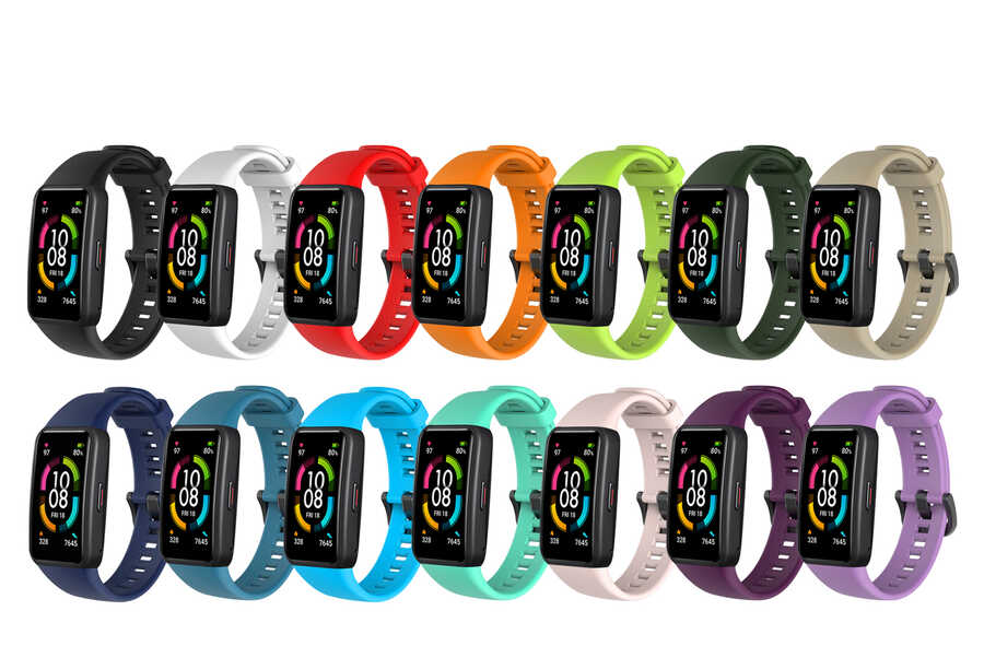 Huawei Band 6 Zore KRD-47 Silikon Kordon Mor