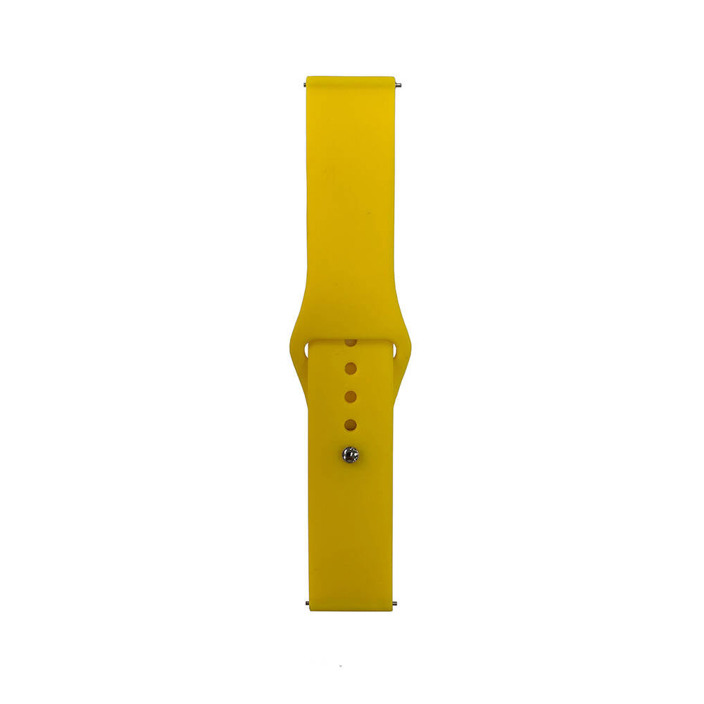 Huawei GT2 42mm Band Serisi 20mm Klasik Kordon Silikon Strap Kayış Sarı