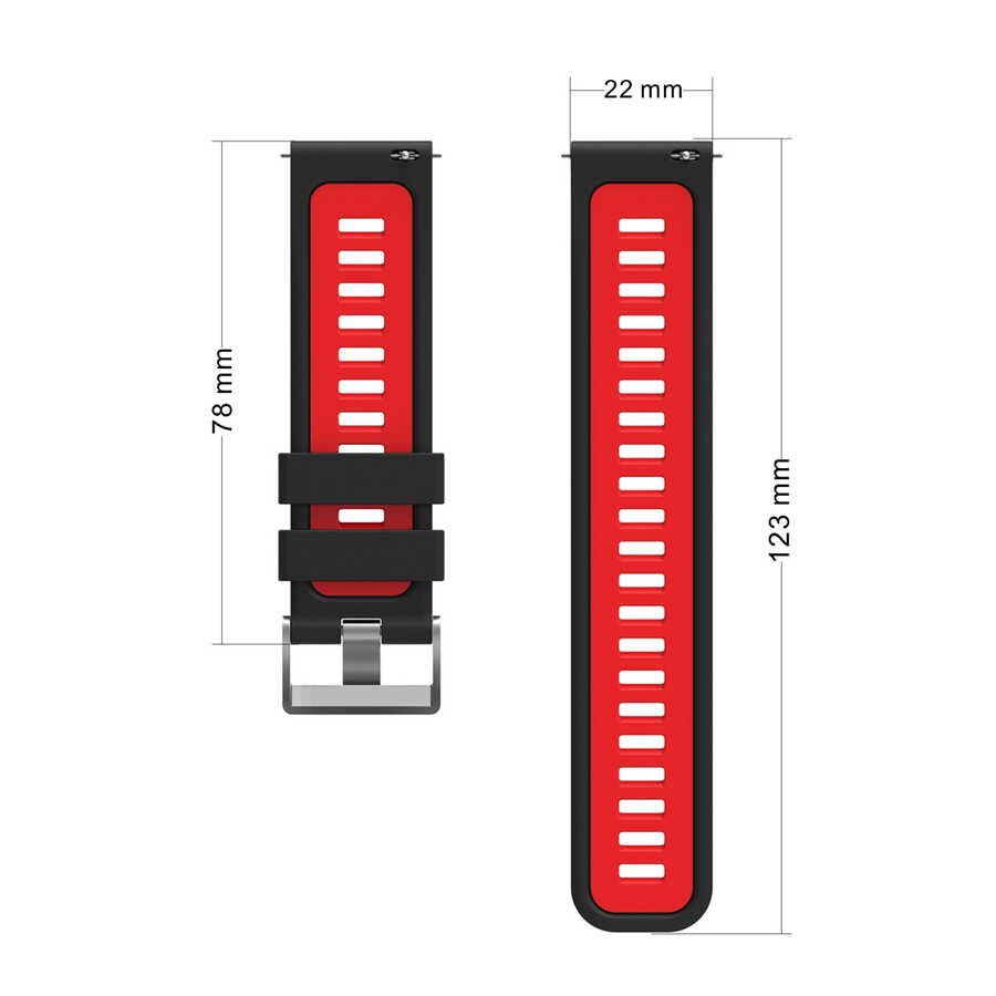 Huawei GT2 42mm KRD-55 Silikon Kordon Siyah-Gri
