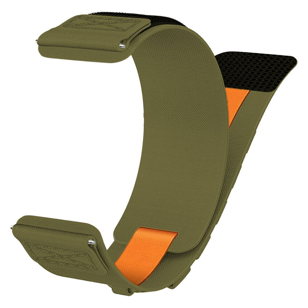 Huawei GT2 42mm Zore KRD-112 20mm Orbital Örgülü Halat Tasarımlı Naylon Kumaş Hasır Kordon Gri