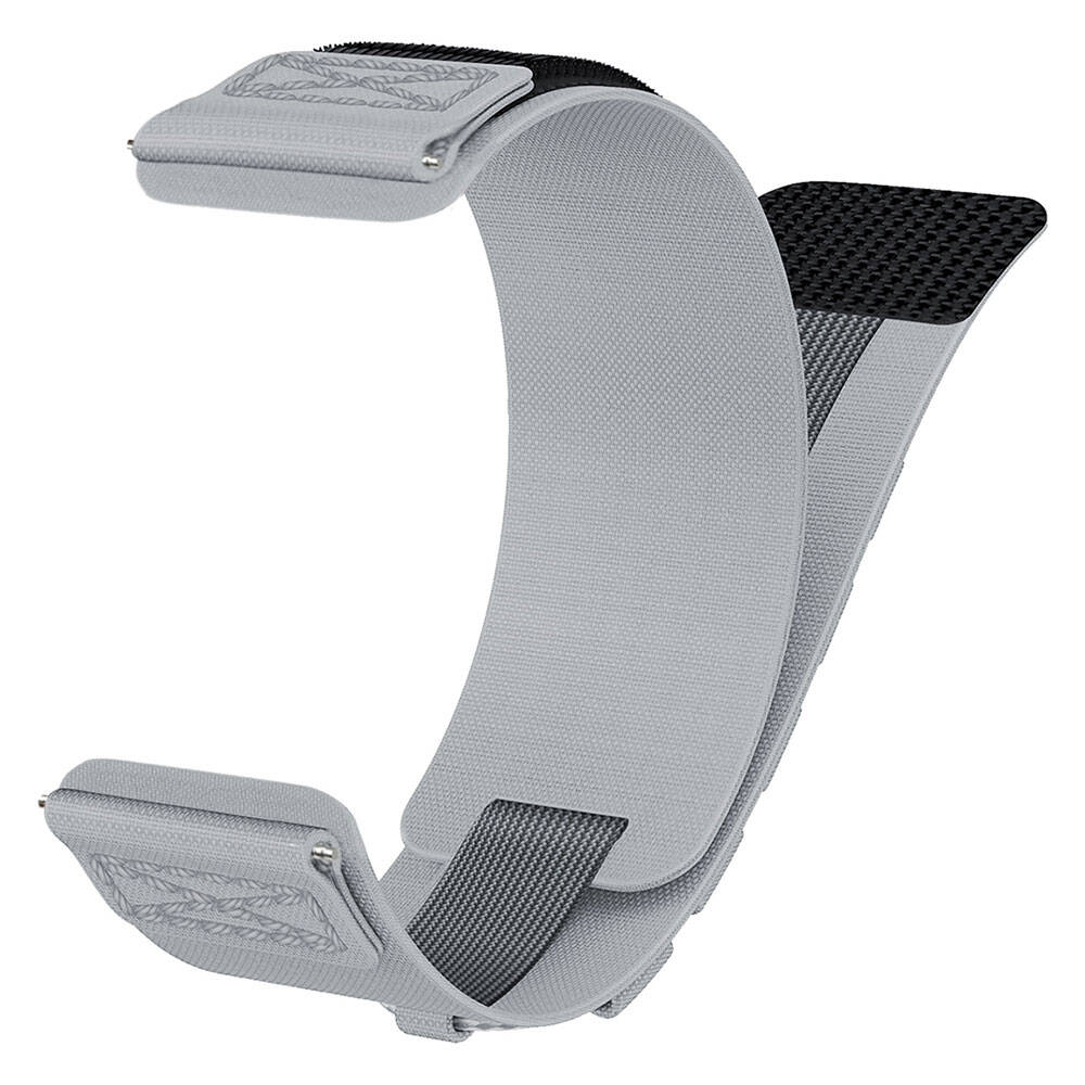 Huawei GT2 42mm Zore KRD-112 20mm Orbital Örgülü Halat Tasarımlı Naylon Kumaş Hasır Kordon Siyah