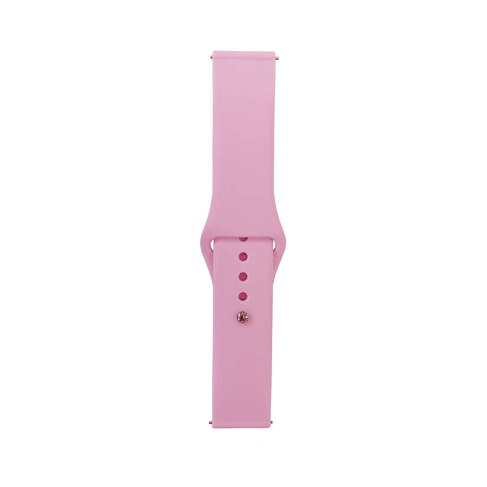 Huawei GT2 46mm Band Serisi 22mm Klasik Kordon Silikon Strap Kayış Pembe