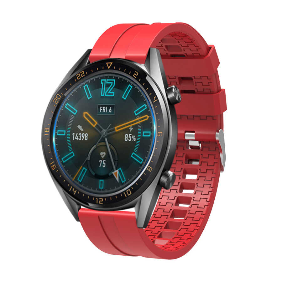 Huawei GT2 46mm KRD-23 22mm Silikon Kordon Kırmızı