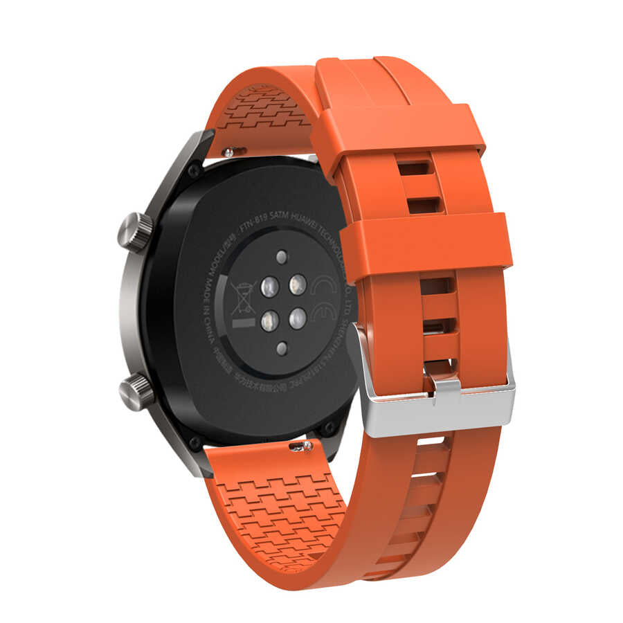 Huawei GT2 46mm KRD-23 22mm Silikon Kordon Turuncu