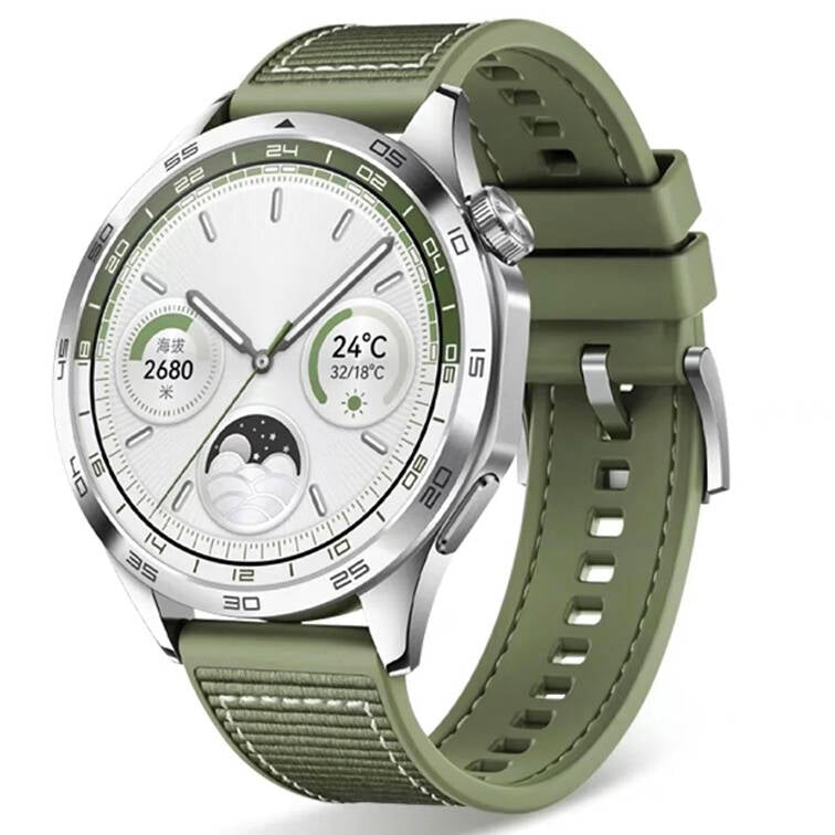 Huawei GT2 46mm Zore KRD-102 22mm Silikon Kordon Yeşil