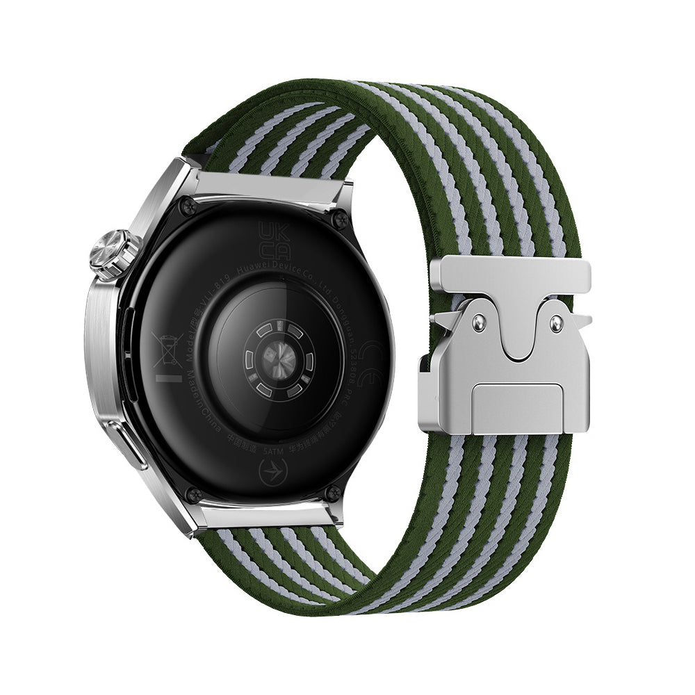 Huawei GT2 46mm Zore KRD-133 22mm Naylon Kumaş Hasır Örgülü Kordon Yeşil