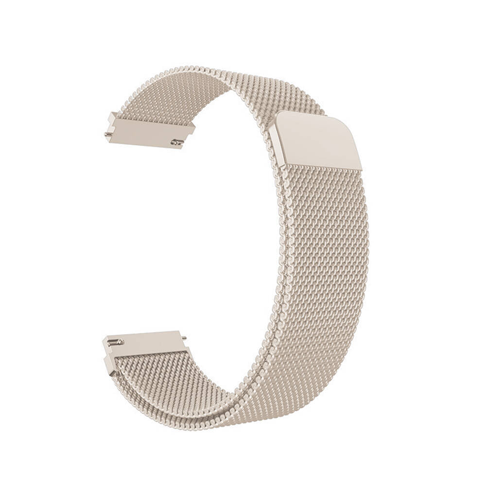 Huawei GT4 41mm Zore KRD-01 18mm Metal Hasır Kordon Gümüş