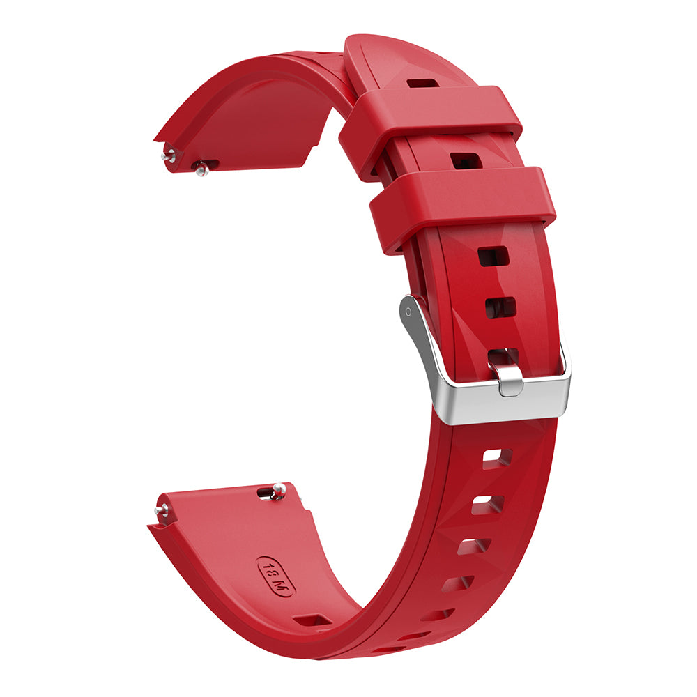 Huawei GT4 41mm Zore KRD-129 18mm Silikon Kordon Strap Kayış Kırmızı