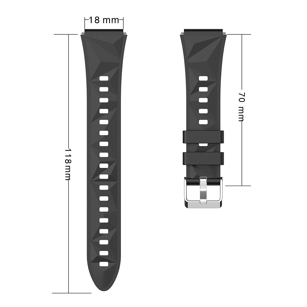 Huawei GT4 41mm Zore KRD-129 18mm Silikon Kordon Strap Kayış Kırmızı