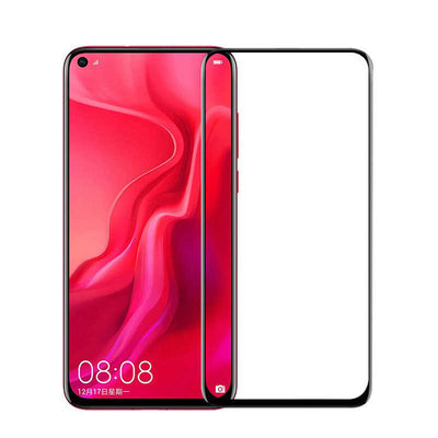 Huawei Honor 20 Zore Kenarları Kırılmaya Dayanıklı Cam Ekran Koruyucu Siyah