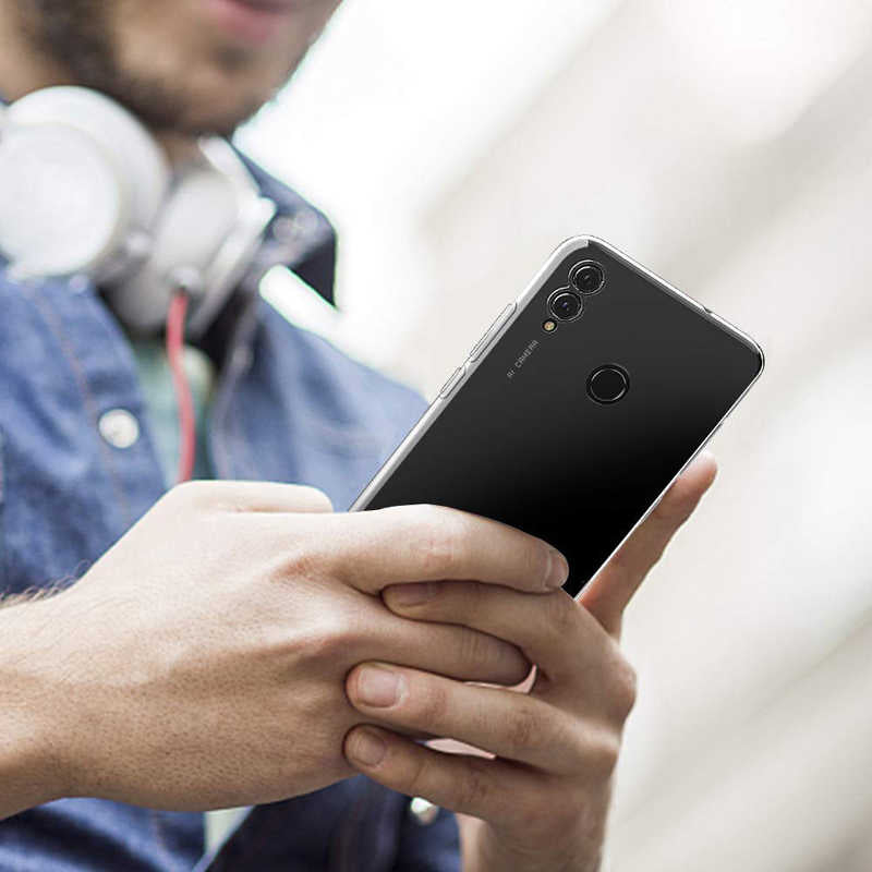 Huawei Honor 8C Kılıf Zore Süper Silikon Kapak Renksiz