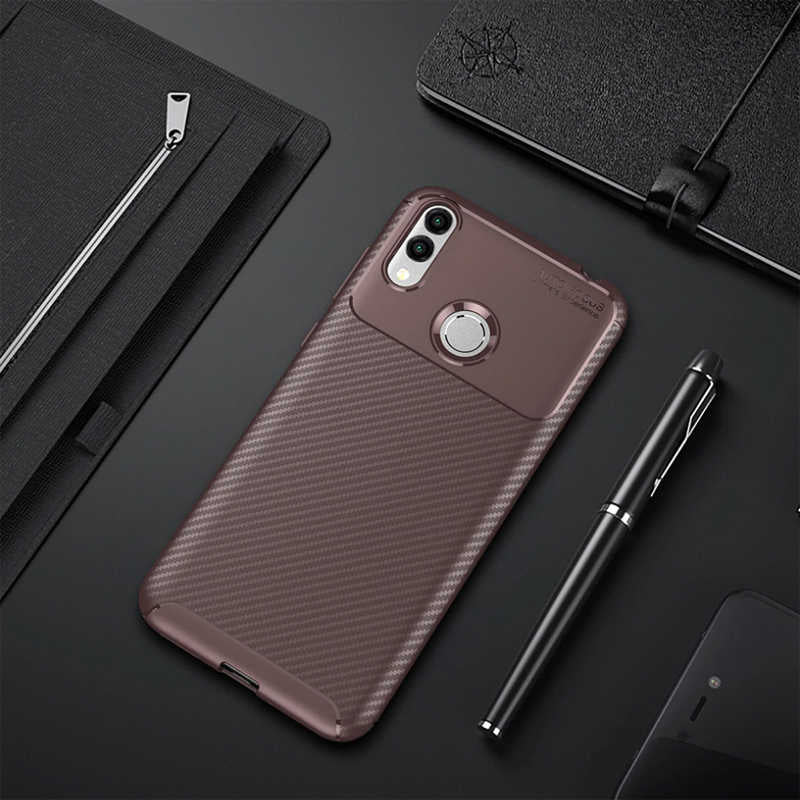 Huawei Honor 8C Kılıf Zore Negro Silikon Kapak Kahverengi